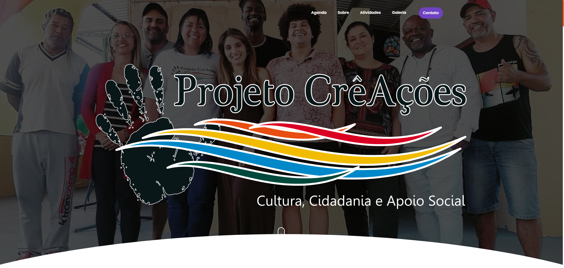Print do site Projeto Crê Ações